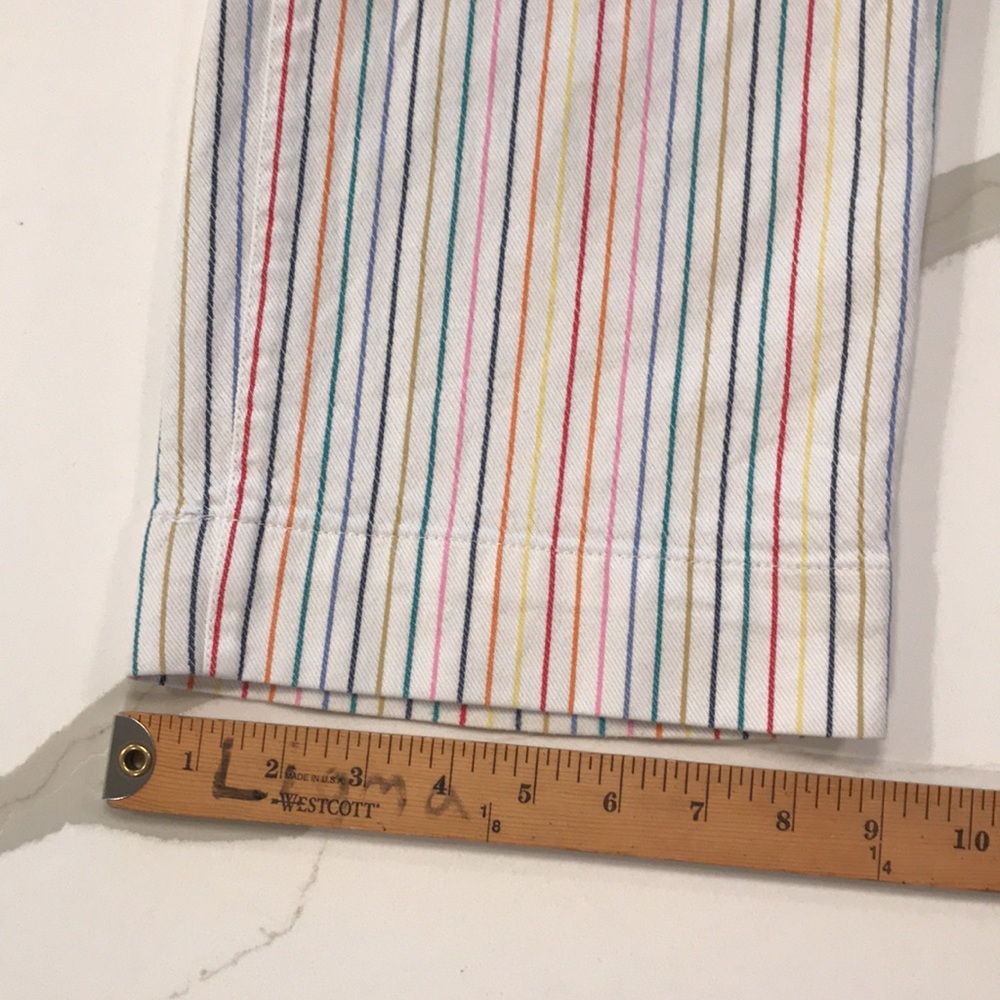 Madewell White Ankle Jeans with Multi-Color Pinstripes - Picture 8 of 8